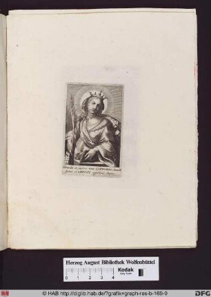 Die Heilige Katharina von Alexandria mit Palmzweig Buch und Rad.