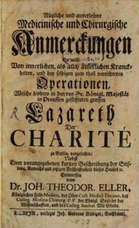 Nützliche und auserlesene medizinische Anmerkungen