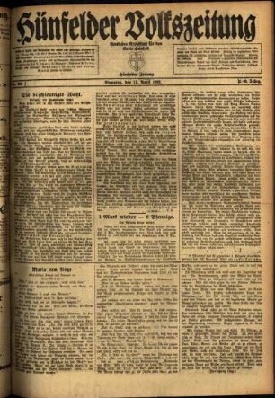 Ausgabe vom Dienstag, den 13. April 1920.