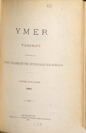 Ymer. 4, 4. 1884