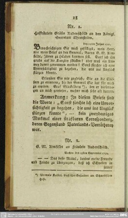 Nr. 2. G. M. Armfeldt an Fräulein Rudenschöld. Aachen den 23sten September 1792
