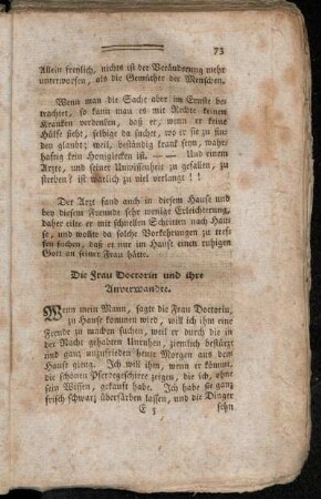 Die Frau Doctorin und ihre Anverwandte. - Der Arzt und der Bediente.