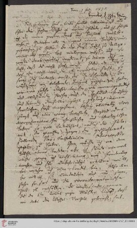 Korrespondenz Karl Immanuel Nitzsch / Carl Ullmann: Brief von Karl Immanuel Nitzsch an Carl Ullmann