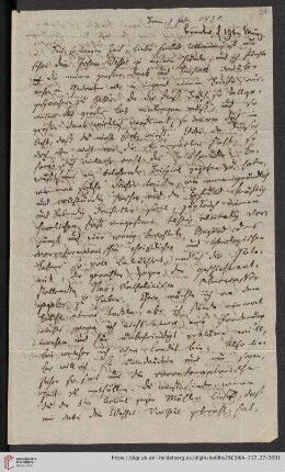 Korrespondenz Karl Immanuel Nitzsch / Carl Ullmann: Brief von Karl Immanuel Nitzsch an Carl Ullmann