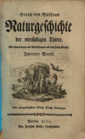 Herrn von Buffons Naturgeschichte der vierfüßigen Thiere, 2