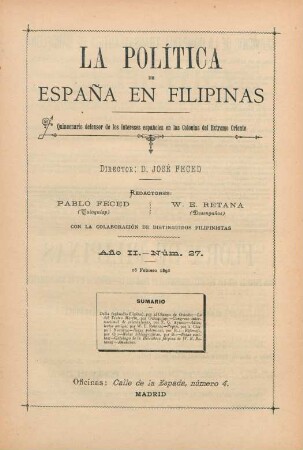 Núm. 27. 16 Febrero 1892