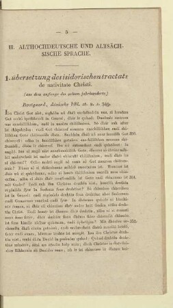 II. ALTHOCHDEUTSCHE UND ALTSÄCHSISCHE SPRACHE