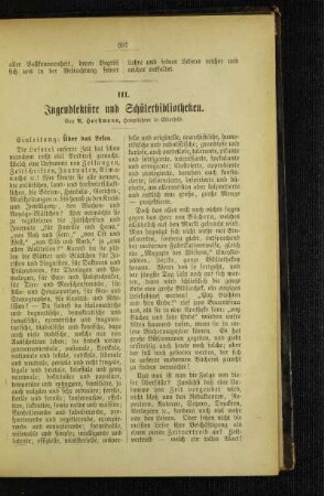 Jugendlektüre und Schülerbibliotheken