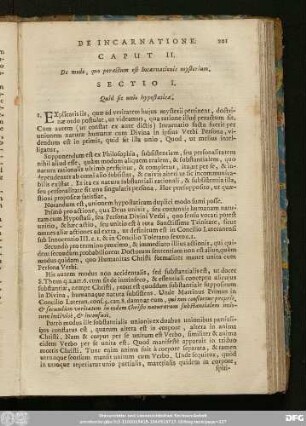Caput II. De modo, quo peractum est Incarnationis mysterium.