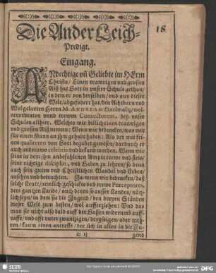 Die Ander Leich-Predigt