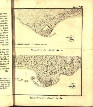 Tab. VII. Grundriss der Stadt Acca. Grundriss der Stadt Seide.