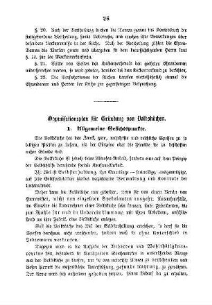 Organisationsplan für Gründung von Volksküchen