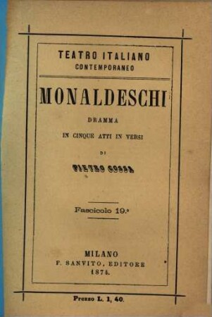 Monaldeschi : dramma in cinque atti in versi