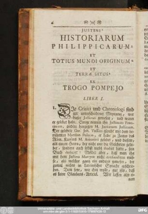 Iustini Historiarum Philippicarum Et Totius Mundi Originum Et Terrae Situs Ex Trogo Pompeio