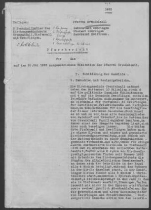 Orendelsall mit Filialen: Pfarrbericht 1933