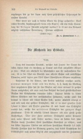 362-375 Die Mechanik des Erdballs : VIII.