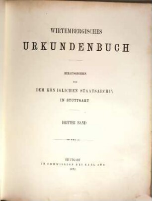 Wirtembergisches Urkundenbuch, 3. 1213 - 1240