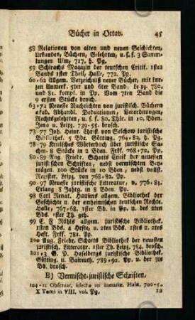 45-47, B) Vermischt-juristische Schriften.