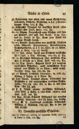 45-47, B) Vermischt-juristische Schriften.
