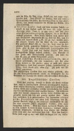 III. Angelsächsische Quellen.