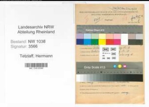 Entnazifizierung Hermann Tetzlaff , geb. 09.02.1892 (Dreher)