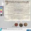 Der Rat der Stadt Nürnberg verträgt sich mit Bürgermeister und Rat der Stadt Schweinfurt über die Entschädigung für die seit dem Jahre 1633 eingestellten Zinszahlungen seitens der Stadt Schweinfurt an das Heiliggeistspital zu Nürnberg gemäß Sebald Kötzels und Anton Tuchers Schuldbriefen von 1482 und 1493, dann an das Klosteramt von St. Catharina gemäß Schuldbrief vom Jahre 1480, endlich an die Sondersicherstiftung von St. Johann gemäß einer auf Jacob Unruh lautender Obligation von 1458 und des Konrad Frey'schen Schuldbriefes vom Jahre 1437 und über deren künftige Entrichtung. - Siegler: die beiden Streitteile.