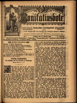 Erste Ausgabe vom Sonntag, den 19. Februar 1905.