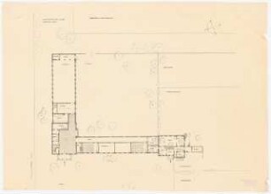 Schule: Lageplan und Grundriss EG 1:200