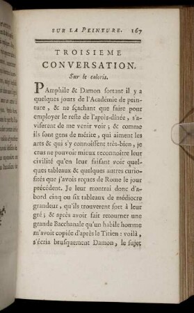 Troisieme Conversation. Sur le coloris.