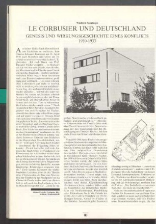Le Corbusier und Deutschland. Genesis und Wirkungsgeschichte eines Konflikts (1910-1933)