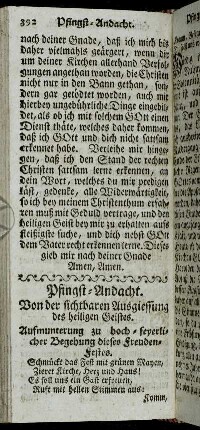 Von der sichtbaren Ausgiessung des heililgen Geistes. - Athanasisches Glaubens-Bekänntniß.