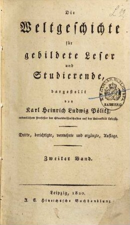 Die Weltgeschichte für gebildete Leser und Studierende, 2