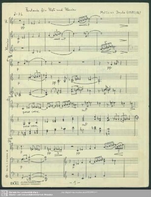 Fantasie für Flöte und Klavier : (1985/86)
