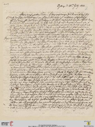 Nachlass Georg Gottfried Gervinus. Korrespondenz Carl und Sophie Oesterley/Georg Gottfried und Viktoria Gervinus: Brief von Sophie Oesterley und Carl Oesterley an Georg Gottfried Gervinus und Viktoria Gervinus