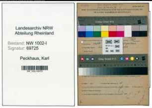 Entnazifizierung Karl Peckhaus , geb. 28.11.1895 (Werkmeister)