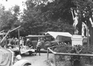 Jahrmarkt : Jahrmarkt an der Stadtkirche von Horní Blatná