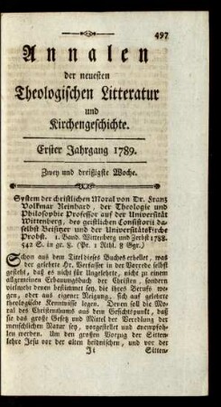Zwey und dreißigste Woche