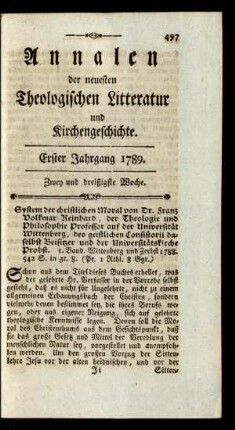 Zwey und dreißigste Woche