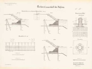 Hafen, Sassnitz: Deckwerk innerhalb des Hafens: Grundrisse, Schnitte 1:100, 1:50, 1:10