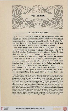 VII. Die Pfeiler-Basis