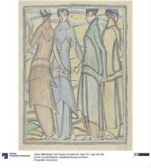 Vier Frauen in Kostümen