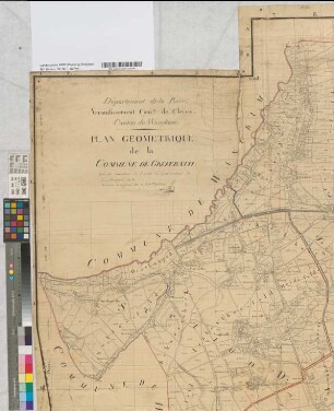 Dép. de la Roer, Arr. com. de Cleves, Canton de Wanckum. Plan géométrique de la commune de Grefrath Levé en exécution de l'arrêté du gouvernement du douze brumaire an 11. Terminé le 18 floreal an 12 [1804 Mai 8]. Chavette