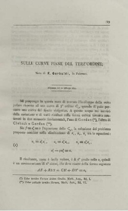 Sulle curve piane del terz´ordine.
