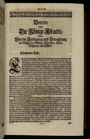Vorrede Uber Die Könige Israels, Oder: Uber die Auslegung und Betrachtung der Bücher der Könige, Chronica, Esra, Nehemia, und Esther