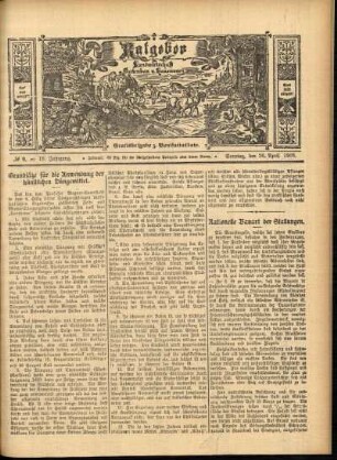Ausgabe vom Sonntag, den 26. April 1908.