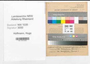 Entnazifizierung Hugo Hoffmann , geb. 15.01.1898 (Angestellter)