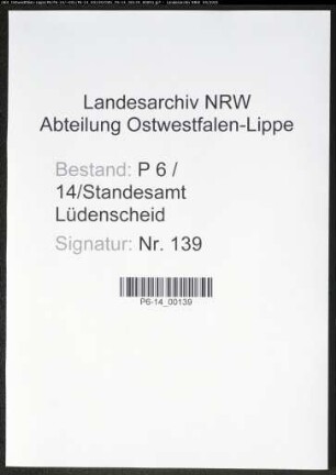 Heiratsregister Standesamt Lüdenscheid
