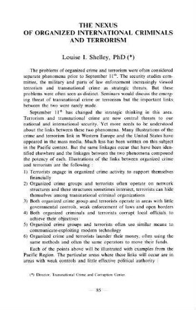 85-92, 7. The Nexus of Organized International Criminals and Terrorism