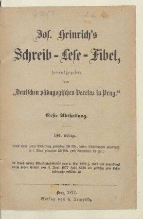 Jos. Heinrich's Schreib-Lese-Fibel