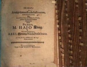Tmemata Ex Antiquitatum Ecclesiasticarum, monumentis eruta